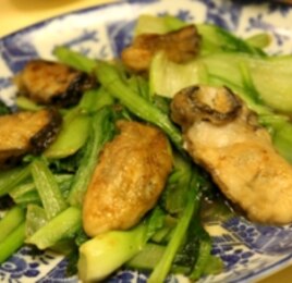 牡蠣と小松菜の炒め物